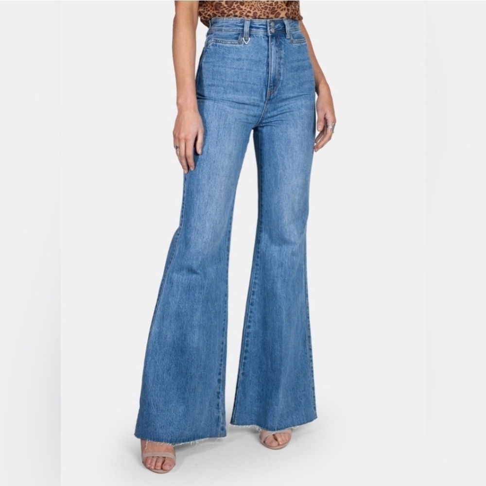 Neon Blonde Kiki Sky High Rise Flare Jeans Sz 24